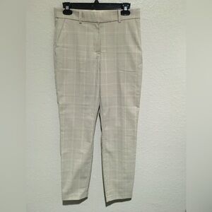 NWOT H&M Light Tan Plaid Trousers 8